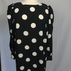 Black dress with Large white dots